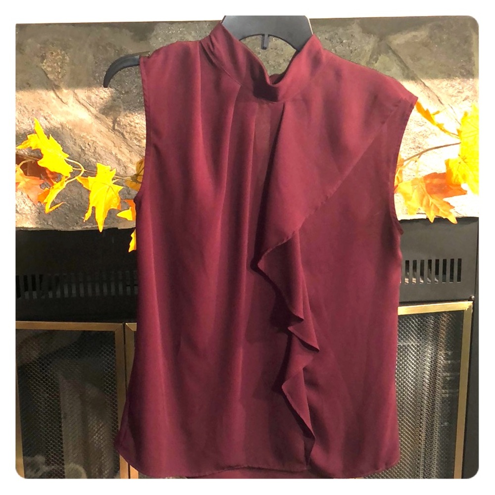 Maroon turtle neck blouse